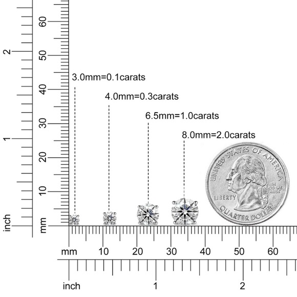 CERTIFIED 0.3 CT D Color Moissanite Stamped 925 sterling silver Stud Earrings - Picture 10 of 12